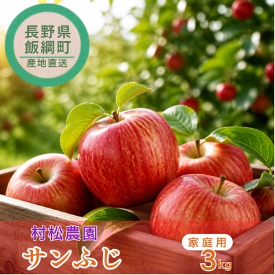 サンふじ りんご 家庭用 3kg 村松農園