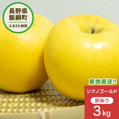 2024年11月以降出荷 訳あり りんご シナノゴールド 約3kg 光センサー選果 7～15玉