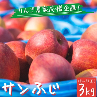 【令和5年度収穫分】農家応援企画 サンふじ 家庭用 ～ 訳あり 3kg 沖縄および離島への配送不可