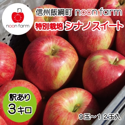 【2026年10月中旬から順次発送】信州飯綱町の『特別栽培シナノスイート』【訳あり】3kg