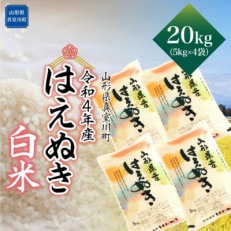 &lt;令和4年産受付&gt; 真室川町厳選 はえぬき &lt;白米&gt; 20kg(5kg&times;4)