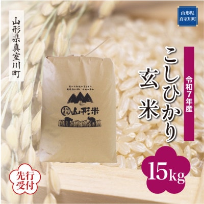 <令和7年産米先行受付>真室川町産コシヒカリ【玄米】15kg(15kg×1袋)11月下旬より順次発送