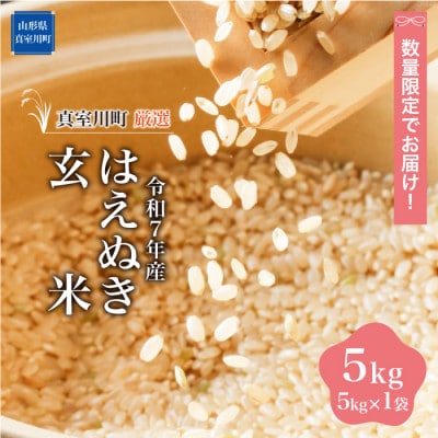 数量限定!令和7年産 はえぬき【玄米】5kg(5kg×1袋) ◆NR7H05M-G