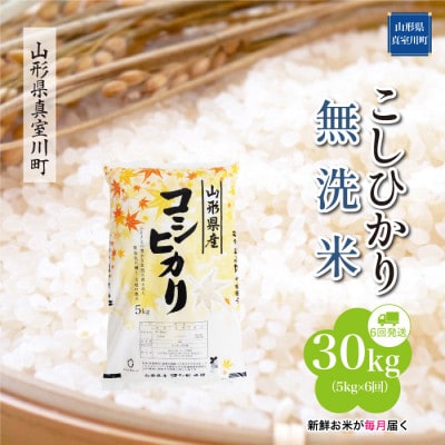 【毎月定期便】こしひかり【無洗米】30kg(5×6回)◆RR7K3005M-M全6回
