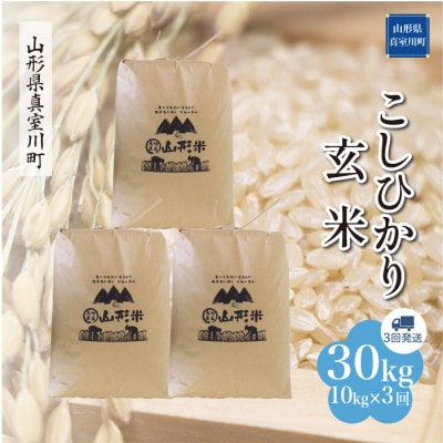 【毎月定期便】こしひかり【玄米】30kg(10×3回)◆RR7K3010M-G全3回