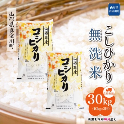【毎月定期便】こしひかり【無洗米】30kg(10×3)◆RR7K3010M-M全3回