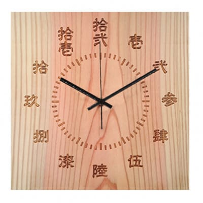 木製電波時計(正方形)(漢字)