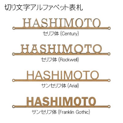 木製切り文字アルファベット表札