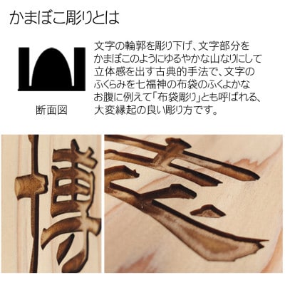 木製かまぼこ彫り飾り駒(命名)(5.3寸)