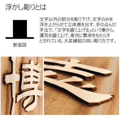 木製浮かし彫り飾り駒(命名)(8.3寸)