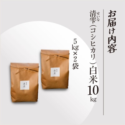 京都夜久野産 清雫(せいな)コシヒカリ  白米 10kg(5kg×2袋)