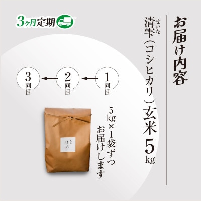 【毎月定期便】京都夜久野産　清雫(せいな)コシヒカリ 玄米5kg全3回