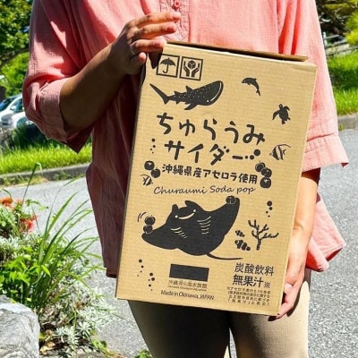 沖縄美ら海水族館オリジナル「ちゅらうみサイダーアセロラ」350ml×24本