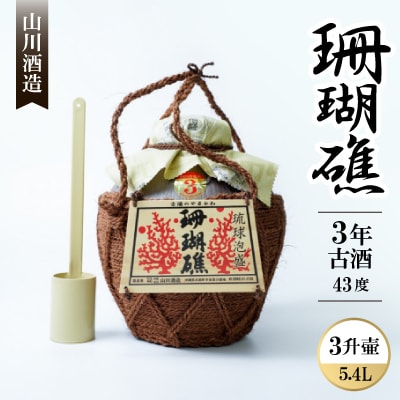 【山川酒造】珊瑚礁3年古酒 43度 　3升壷(5400ml)