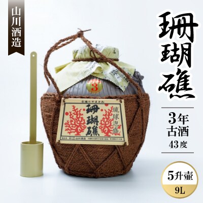 【山川酒造】珊瑚礁3年古酒 43度 　5升壷(9000ml)