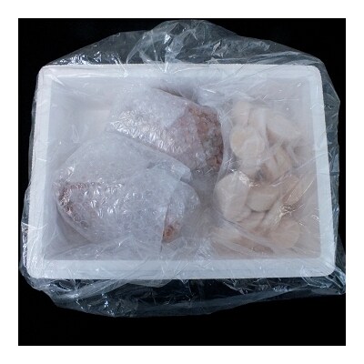 【北海道根室産】お刺身帆立貝柱300g、毛がに2尾(計約650g) B-42074