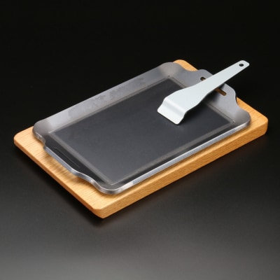 ZEOOR キャンプ 極厚鉄板 厚さ 6mm 275×170mm ウッドプレート付き【828】