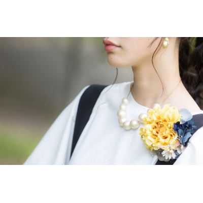 コサージュと髪飾りのフラワーアクセサリーセット(イエロー系)【760】