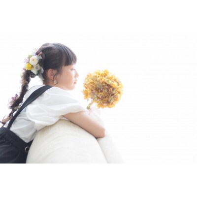 ドライフラワーの髪飾り(ホワイトローズ)【763】