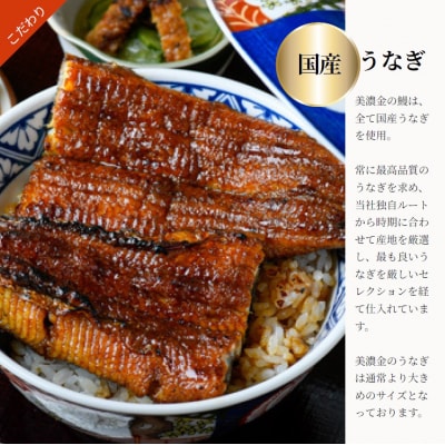 美濃金　神田本店　炭焼　国産うなぎ蒲焼2尾【1036】