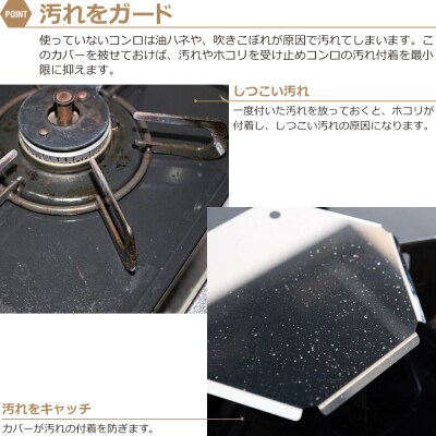 ZEOOR ガスコンロ 五徳 ゴトク カバー 大 小 2点セット GS10-01【1062】