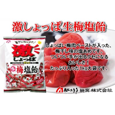 【3月～9月受付限定】桃太郎製菓 激しょっぱ生梅塩飴 1kg×1袋【1098】