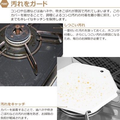 ZEOOR ガスコンロ五徳カバー大小2点セット コンロカバー ホワイトGS12-01WH【1352】