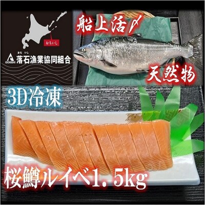 【北海道根室産】さくらますルイベ(刺身用)半身×4枚(計1.5kg) B-20003