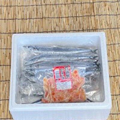 【北海道根室産】生さんま5尾×5P・花咲かにむき身300g×1P C-76005