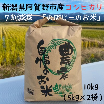 【令和7年産新米】阿賀野市産コシヒカリ 「のぼじーのお米」 10kg (5kg×2袋) 7割減減
