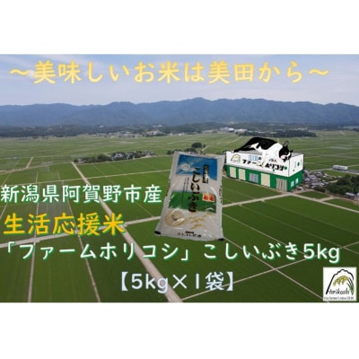 【令和7年産新米】生活応援米「ファームホリコシ」 こしいぶき 5kg (5kg×1袋)