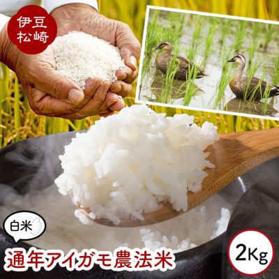 山芳園の天日干し 通年合鴨農法米 うるち米 白米 2kg