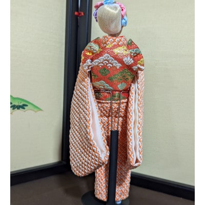 ドール着物　着せ替え人形の着物　明治時代に絹織物で栄えた松崎町で製作する小さな着物と帯セットT