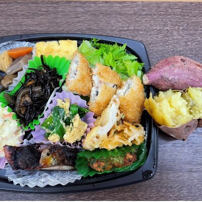 松崎町在住のご親族におかずセット+小さな焼き芋をお届け(4回)