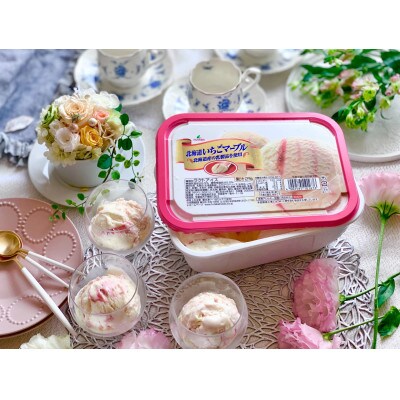 北海道バニラ・北海道いちごマーブルアイスセット(2L×2個)