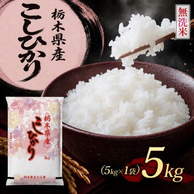 《無洗米》【令和8年産新米】【食味鑑定士厳選】栃木県産コシヒカリ 5kg(5kg×1袋)(さくら市)