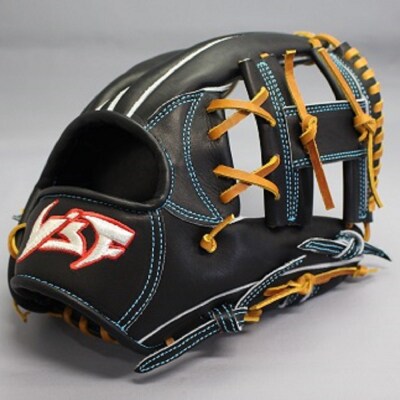 硬式 セミオーダーグローブ ショート・セカンド【野球工房iプラス】:本体ブラック 紐タン 右投げ用