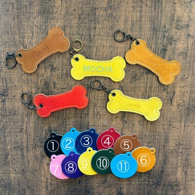 わんちゃん レザー キーホルダー 大 JINTO 野球 グローブ 革 小物 愛犬 グッズ 本革