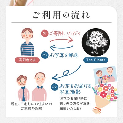 花 ふるさと定期便 3回 お届け 三宅町に住む家族へ 花束 ギフト The Plants:プレミアム