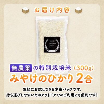 特別栽培米 みやけのひかり 2合 300g お試し 無農薬米 奈良県三宅町 白米 ヒノヒカリ 保存