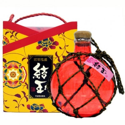 【今帰仁酒造・琉球泡盛】結玉(青・赤)紅型箱入り 2個セット