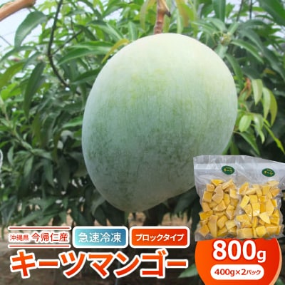 【急速冷凍・ブロックタイプ】今帰仁産キーツマンゴー800g(400g×2パック)