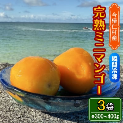 【数量限定・瞬間冷凍】仲本マンゴー園の完熟ミニマンゴー300g～400g×3袋