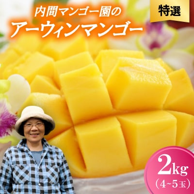 【2026年7月から順次発送・特選】内間マンゴー園のアーウィンマンゴー2kg(4～5玉)