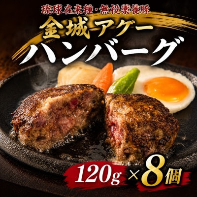 【琉球在来種・無投薬養豚】金城アグーハンバーグ 120g×8個