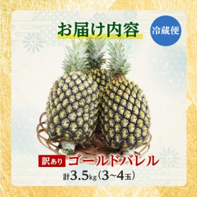 【2026年6月下旬から順次発送】今帰仁村パイン産地協議会 ゴールドバレル3.5kg(3～4玉)