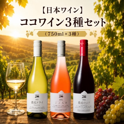 【日本ワイン】ココワイン3種セット(750ml×3種)