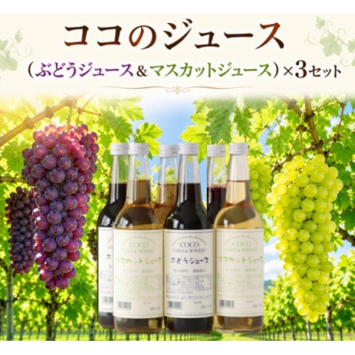 ココのジュース(ぶどうジュース&マスカットジュース)×3セット