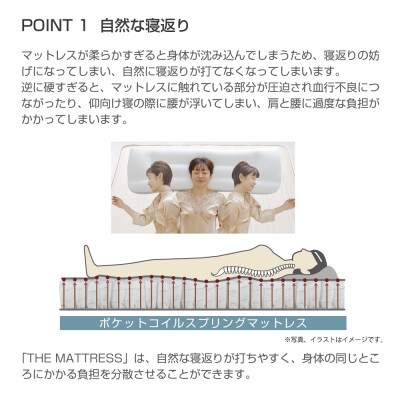 ザ・マットレス ダブル 140×195cm 厚さ20cm ポケットコイル スプリング アイボリー