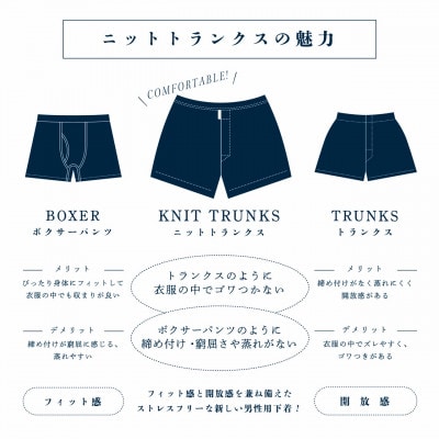 メンズ下着 ニットトランクス (M・ボルドー) ZIVANE